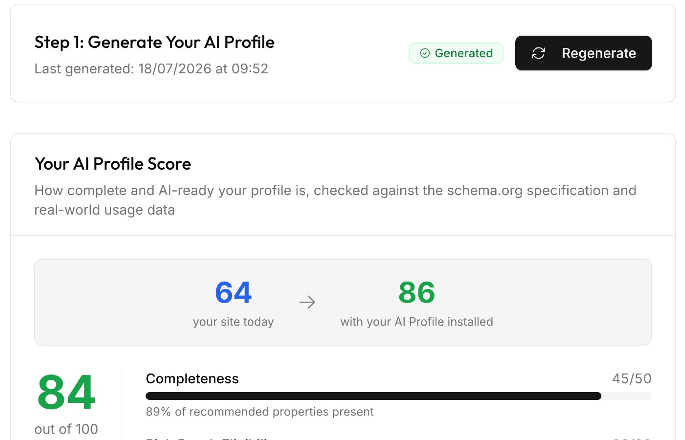 Your AI Recommendation Profile in action